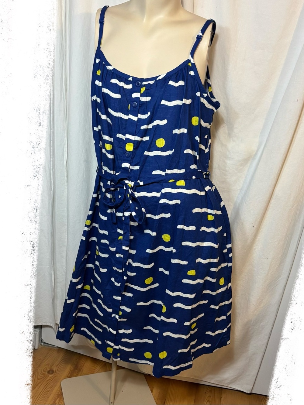 Hanna Andersson Women's Summer Swing Dress extra large Mellow Waves Blue